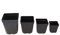 Fuchs seit 1895 10er Set Blumentopf, Gärtnertopf, Containertopf quadratisch aus Kunststoff, Größe:16x16x16cm