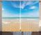 ABAKUHAUS Hawaii Rustikaler Gardine, Tropic Himmel Meer Landschaft, Schlafzimmer Kräuselband Vorhang mit Schlaufen und Haken, 280 x 225 cm, Creme Blau