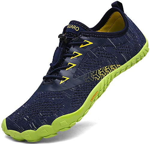 SAGUARO Barfuss Schuhe Damen Barfußschuhe Herren Zehenschuhe rutschfest Atmungsaktive Barefoot Shoes Indoor & Outdoor Barfussschuhe mit Breiter Zehenbox & Zero Drop Solhe, Blau, 47 EU