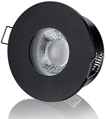 lambado® Premium LED Spots IP65 Flach für Badezimmer in Schwarz - Moderne Deckenstrahler/Einbaustrahler für Außen inkl. 230V 5W Strahler warmweiß dimmbar - Hell & Sparsam