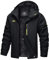 TACVASEN Herren Wasserdicht Winter Skijacke Warme Snowboardjacke Outdoorjacke Gefüttert Winterjacke (S, Schwarz)