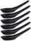 Sunnex Set of 6 Black Chinese Soup Spoons Porcelain Oriental Spoons