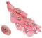 21cm Long Beaded Tail Peacock Clip on Bird Christmas Tree Decoration - Pink