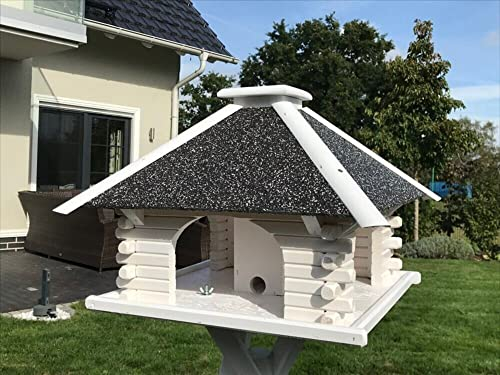 Deko-Shop-Hannusch Vogelhaus, Vogelhäuschen, Futterhaus V 20 Stein Weiss, Vogelhausständer:ohne Vogelhausständer, Solarbeleuchtung:ohne Solarbeleuchtung