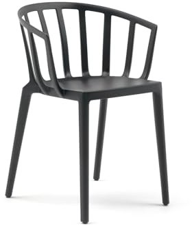 Kartell Venice Mat Stuhl, Polycarbonate, Mattschwarz, 52,5x51xH75