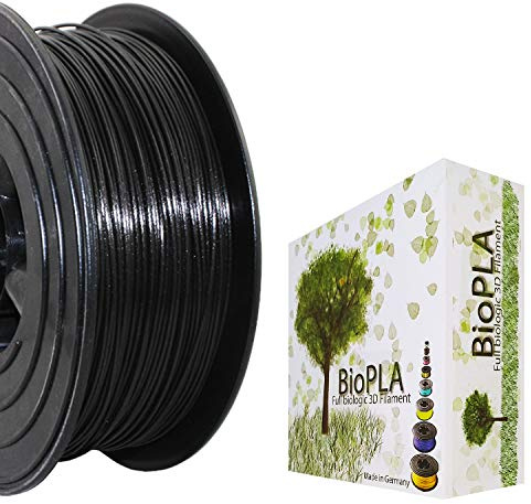 Bio PLA Filament 3D-Drucker PLA 1,75mm 1kg Spule Rolle (Schwarz Metallic)