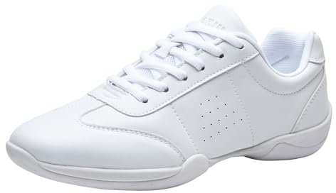 PPXID Damen Cheerleading Schuhe Mädchen Yoga Gymnastik Jazz Laufschuhe,Weiß,34 EU