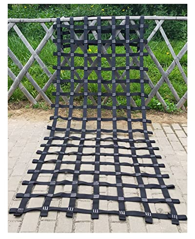 Kletternetz Kinder Outdoor,Kletternetz Indoor Wand Spielturm Schaukel Kletterwand Kinderzimmer Training Spielplatz Baumhaus KlettergerüSt Kletterseil Garten,Ninja Slackline ZubehöR,Schwarz