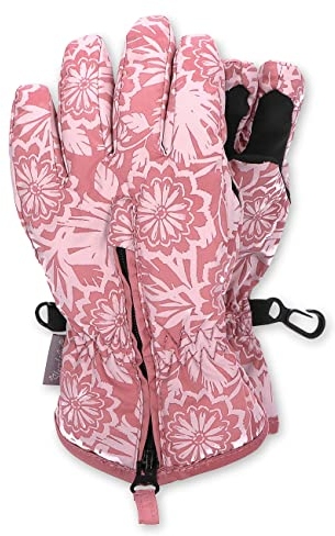 Sterntaler Baby Mädchen Fingerhandschuhe Fingerhandschuh Blumen Handschuh - Fingerhandschuhe - wasserdicht aus Funktionsmaterial - rosa, 3