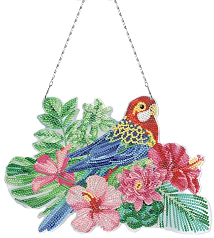 CULASIGN DIY Diamond Painting Anhänger, Tiere Diamant Malerei Ornamente, Diamant Malerei Kunsthandwerk, Mosaik Dekoration für Wand Eingang (Vogel)