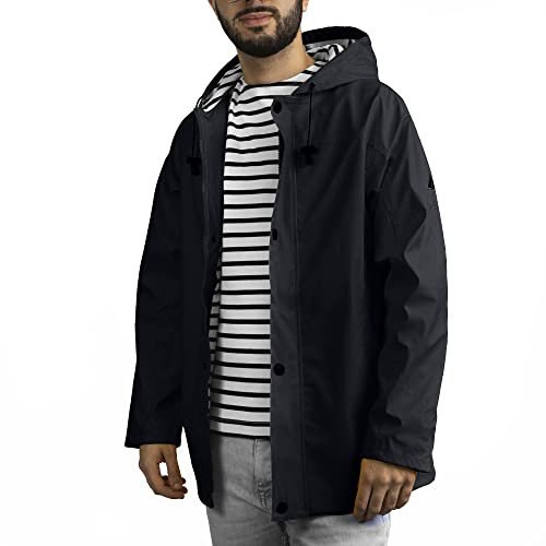 Breizh Ocean - Ciré imperméable ARMOR, intérieur marinière rayé - Mixte, homme ou femme - du XS au 4XL