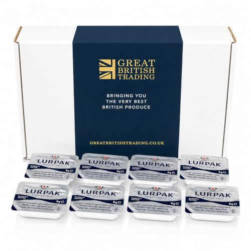 GREAT BRITISH TRADING Lurpak Spreadable Butter Portions, 50 x 8g | By Great British Trading - smooth fridge-spreadable salted butter portions, easy-open pots, vegetarian, breakfast & catering