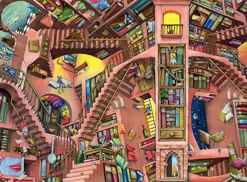 Ravensburger Puzzle 17484, Colin Thompson: Die verrückte Bibliothek - 500 Teile Puzzle für Erwachsene ab 12 Jahren