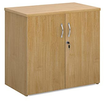 Mr Office Universal double door cupboard 740mm high with 1 shelf, Oak