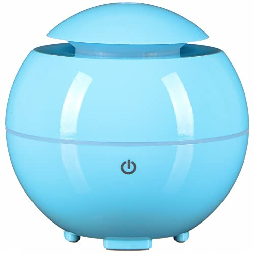 SIXTOL Globe Aroma Diffuser with LED | Colour Blue Gloss 150 ml | Ultrasonic Humidifier for Humidification and Fragrance of Home, Bedroom, Office | Aromatherapy | for Essential Oils