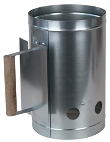 BISOMO Grillstarter, Grillkohlenstarter, Grillkohleanzünder, Anzündkamin, Schnellanzünder, Anzünder Ø17 x 27cm - Grillkohle schnell + sicher anzünden, ohne chemische Anzünder
