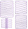 Set Tappeti Lavello 4 Pezzi Salva Lavandino Parabordo Scolapiatti Colorati Gomma (Lilla)