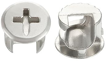 DTGN 13x10mm(DxH) Nocken Schloss Mutter - 20Pack - Gut für Holz Garderobe Tisch Bücherregal - Möbel Nocken Beschläge Anschlüsse - Silber Ton