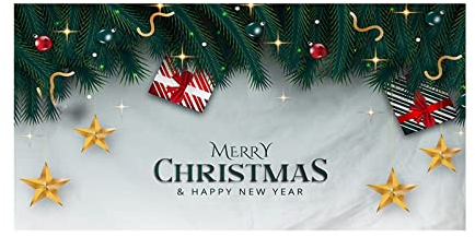 Rpporm Weihnachten Outdoor Garagentor Tapisserie Stoff Urlaub Party Dekoration Hintergrund Stoff passend zum Aufhängen Stoff Multi Größe Veranstaltungsstühle 50er Pack (F, One Size)