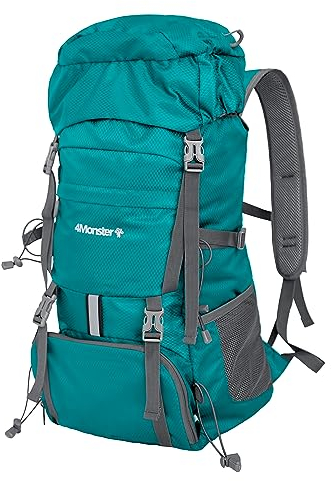 4Monster 32L Faltbarer Rucksack Wasserabweisned, Leichter Wanderrucksack Super Kompakt, Unisex Reiserucksack für Wandern Radfahren Camping Reisen Sport Klettern