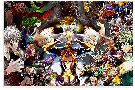 ENILSA My Hero Academia MHA Poster, Leinwand-Poster, dekoratives Gemälde, Leinwand-Wandposter und Kunstdruck, modernes Familienschlafzimmer-Dekor-Poster, 30 x 45 cm