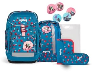 ergobag Maxi Set 6-teilig, ergonomischer Schulrucksack, Schulranzen, Vorgänger-Kollektion, Grundschule, ideal für große Kinder ab der 1. Klasse