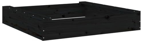 vidaXL Sandkasten mit Sitzen Schwarz Quadratisch Massivholz Kiefer
