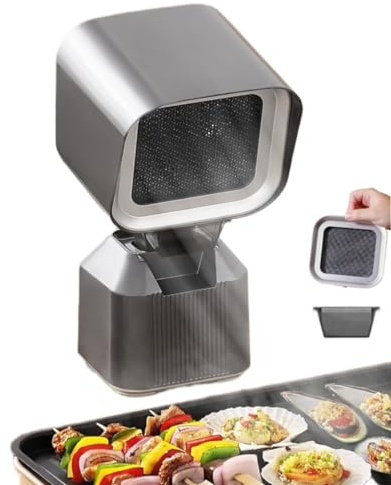 Campana extractora portátil de escritorio Campana de rango móvil La altura y el ángulo pueden variar Mini campana extractora cocina, barbacoa interior RV (gris)