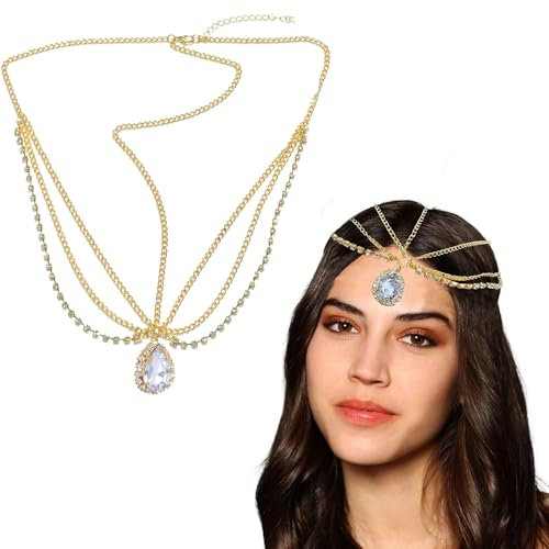 Boho Quasten Kopfketten,Quaste Kette Haarband,Boho Stirnband Kopf,Damen Kopfschmuck für Festival Accessoires Hochzeit Halloween