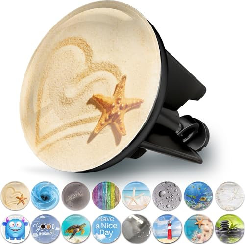 M. ROSENFELD HOME Universal Waschbeckenstöpsel 40mm mit Motivder Strand - Strand Chrom Abflussstopfen – aus Messing, Universal mit Gummi für Waschbecken im Bad und Bidets - Excenterstopfen