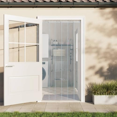 ZEYUAN Türvorhang Transparent 200x1,6 mm 50 m PVC, Türvorhang Kälteschutz, Thermofolie Fenster, Kälteschutzvorhang, Thermo Vorhänge Gegen Kälte, Wärmeschutzvorhang Tür 153858