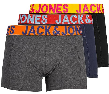 JACK & JONES Herren Unterhosen Shorts Boxershorts Trunks 3er Pack, Farbe:Mehrfarbig, Wäschegröße:S, Artikel:- Black/Navy blaze1