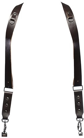 Nice One Leather Camera Strap - Power Double Mirrorless Shoulder Strap | Superior Durability for Professional Photographers | Made in Italy with Premium Full-Grain Leather,Dark brown,L
