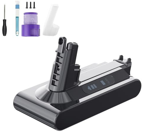 Batteria di Ricambio per Dyson V10 SV12, STANEW Li-ION Batteria di ricambio per Dyson Aspirapolvere V10 Cyclone, Animal, Absolute, Fluffy, Motorhead,Total Clean, con Filtri,Li-ION 25.2v 3900mAh