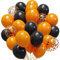 Luftballons Orange Schwarz Halloween Ballons SKYIOL 65 Stück 12 zoll Matte Schwarze Latex Ballons Orange Konfetti Luftballons für Halloween Deko Herbstfeste Karneval Geburtstag Party