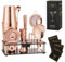 Ensemble Boston Shaker 16 pièces – Kit de cocktail en acier inoxydable avec shaker, filtre, pince à glace, cuillère, doseur, pilon, 4 pics à cocktail et 2 verseurs. (Or rose)