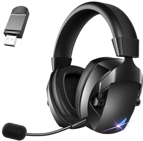 Casque de jeu sans fil pour PS5, PS4, PC, Nintendo Switch, casque de jeu USB 2,4 GHz, Bluetooth 5.3, batterie 50H, microphone antibruit, seulement mode filaire de 3,5 mm pour Xbox Series