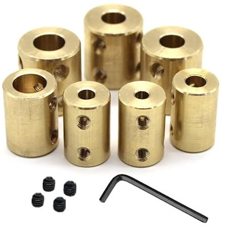 KUENCE Acoplamiento de Eje de Motor rígido de latón de 3,17/4/5/6/8/10/12 mm, Adaptador de Manguito de Conector de transmisión for Barco, automóvil, avión RC(5PCS 8X12)