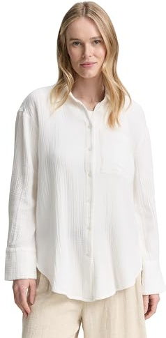 TOM TAILOR Damen Oversize Musselin Hemdbluse