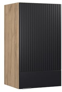 Vicco Hängeschrank Fame-Line, Schwarz gestreift, 40 cm | MDF-Front · Soft-Close · 2 Einlegeböden · Metallgriffe · ✓ Praktischer Stauraum