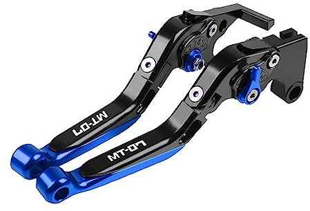 SCUUBE Für Yama&ha MT-07 FZ-07 MT07 FZ07 2014 2015 2016 2017 2018 2019 2020 2021 Motorrad Kupplung Bremshebel Ausziehbare Einstellbare Faltbare Hebel CNC Aluminium Motorrad-Handhebel(Blau)