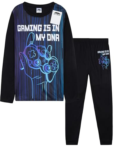CityComfort Boys Pyjamas Long PJs Set Teens Football or Gaming Nightwear Comfy Loungewear Soft Sleepwear Gifts for Boys