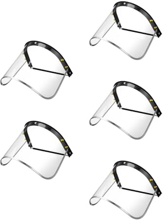 MUCKLILY Transparentes Gesichtsschutzvisier Mit Aluminiumlegierung Für Schleifen Polieren Und Schweißen Leichtes Schutzvisier Für Industrie Und Handwerk 5 Stück