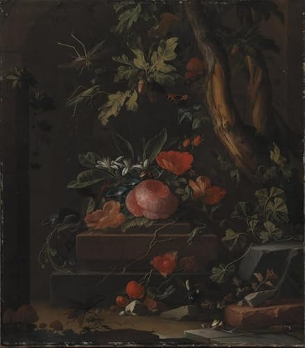 XcBAIHOUD Bekannt Bilder Canvas Wand Kunstdrucken Blumen von Elias Van Den Broeck Natur Leinwand Kunst Wanddekoration für Zimmer 60x90cm