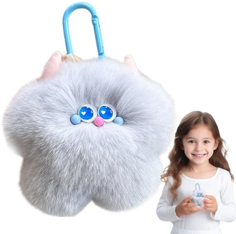 Ruwshuuk Kalbschlüsselkette, Plüschkalb -Schlüsselringe - Süße Puppe Rex Rabbit Furry Plüschschlüsselringe | Hangable Ornamente Rucksack Dekoration für Autobagentasche Geldbörse Brieftasche