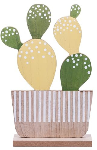 Cactus Decorativo de Madera, 26,7 cm de Altura, La Campagna