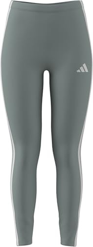 adidas Women's ESSENTIALS 3-STRIPES COTTON LEGGINGS, Wonder Sage/white, XXL