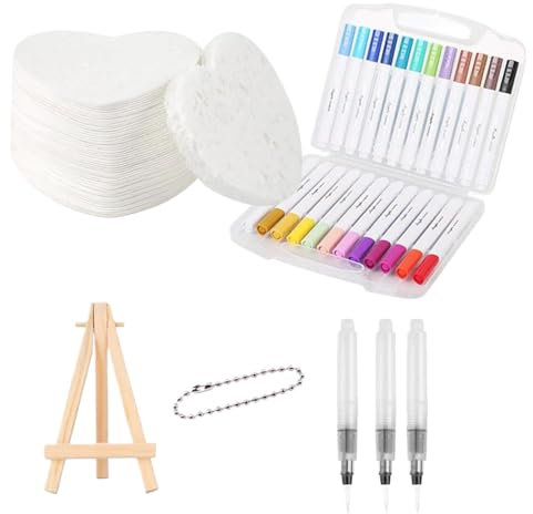 Kit de pintura mágica esponjosa - Set de pintura con textura de espuma 3D con activación mágica por agua, hojas de lienzo con rotuladores | Efecto palomitas y pintura para tela con relieve, suministro