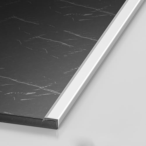 L Profilleiste Boden Übergangsleiste(2 Stück X 135 CM) Metall Schwellenkantenschutz Für Wand, Tür, Laminat, Fenster, Schrank, Kamin, Marmorfliesen(Silber,135 * 1 * 0.5cm)