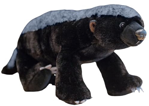 Honigdachs-Plüschtier - Honigdachs-Stofftier | Simulationstiermodell Für Kinder Und Erwachsene | Einzigartiges Pädagogisches Afrika-Plüschtier-Simulationstiermodell (Polyester/PP-Baumwolle, 40 Cm/50 C